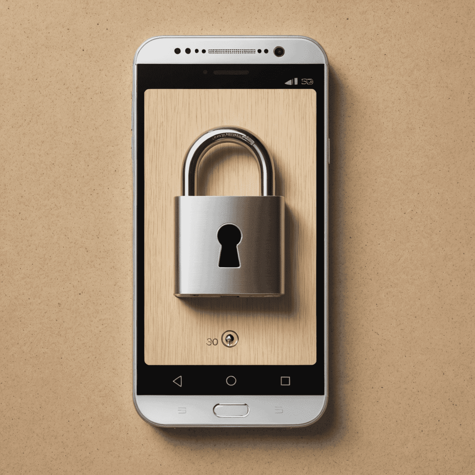 A smartphone with a lock icon overlay, representing mobile app security