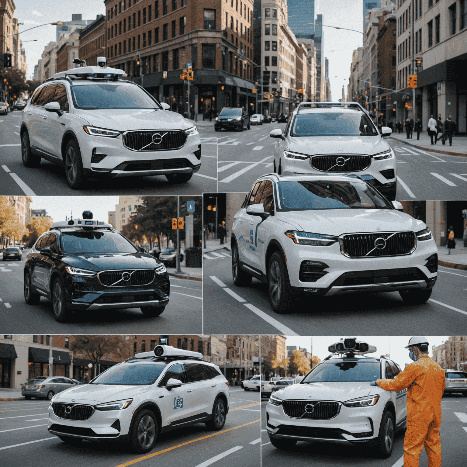 A split-screen image showing a surgeon performing remote surgery using 5G technology on one side, and a self-driving car navigating city streets on the other